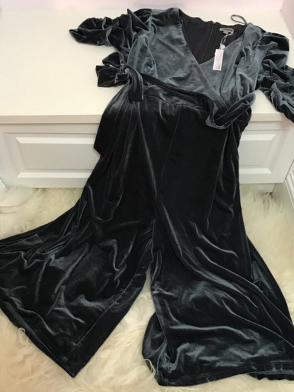 Chelsea28 Velvet Culotte Jumpsuit 0386 - Picture 6 of 8